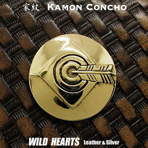 �Ɩ�R���`�� �I�ɓ���� �^�J �Ɩ� Family Crests of Japan Samurai Family Crests Coat of Arms Brass Concho WILD HEARTS Leather&Silver(ID cc2220)