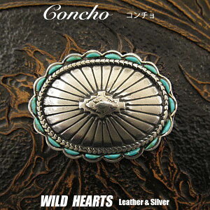 �R���`�� �E�G�X�^���R���`�� �C���f�B�A���X�^�C�� �^�[�R�C�Y ���� Concho Native American Style Turquoise Metal WILD HEARTS Leather&Silver (ID cc2248)za007