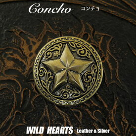 合金コンチョ 星型コンチョ インディアンジュエリー ネイティブ系 Motif of the Star Metal Concho WILD HEARTS Leather&Silver (ID cc3596)