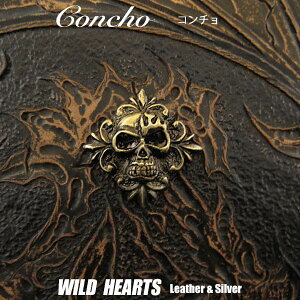 �����R���`�� �S�V�b�N���X�J�����`�[�t�R���`�� �h�N�� �� Skull Metal Concho Diamond Shaped Concho Gothic Skull Concho WILD HEARTS Leather&Silver (ID 0277t33-a23)za007
