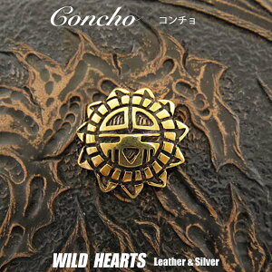 R` TtFCX ^J Concho Sun face Brass WILD HEARTS Leather & Silver (ID cc3041)za012