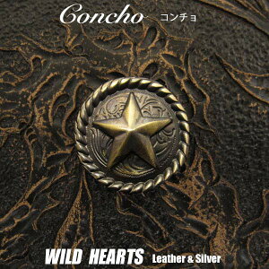�R���`�� ���� �E�G�X�^�� �X�^�[ �˂��� Concho Western Metal WILD HEARTS Leather&Silver (ID cc3362)za007
