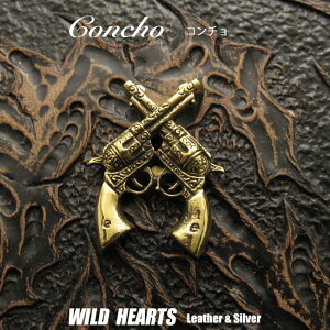 �R���`�� �s�X�g�� �e �E�G�X�^�� �^�J Pistol Concho Brass WILD HEARTS Leather&Silver (ID co4248)za012