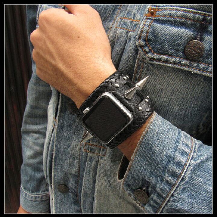 Apple Watch 即納 レザーベルト 全サイズ対応 灰色 グレー