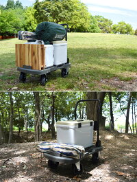 オフロード折りたたみ台車HEAVYDUTYCART(ヘビーデューティーカート)折り畳みタフなカート大径キャスター荷物滑落防止ストッパー付き悪路段差