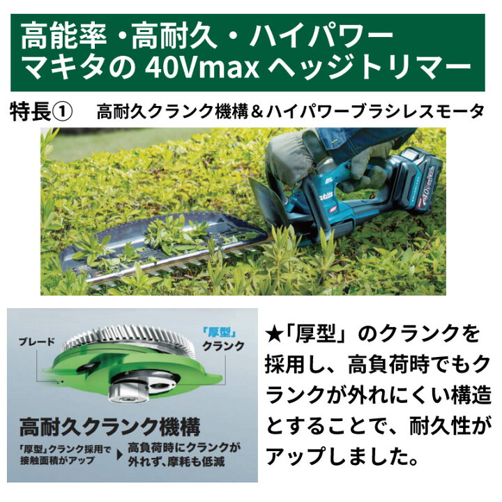 楽天市場】マキタ ヘッジトリマー 充電式 コードレス 電動 40v 駆動 