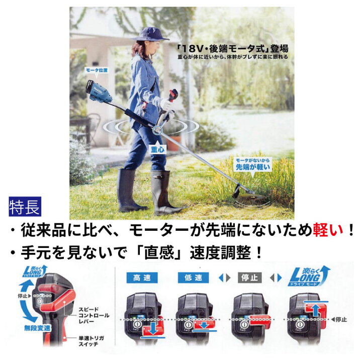 楽天市場】マキタ 草刈り機 充電 式 18v 草刈機 充電草刈り機 MUR195 