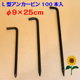 L型アンカーピン　φ9×25cm　100本入り　鉄製