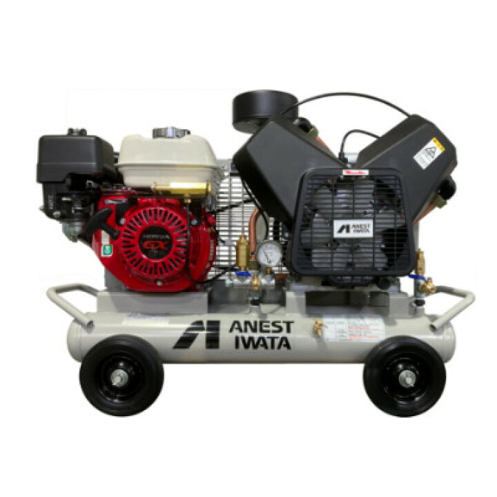楽天市場】アネスト岩田 2.2kW エンジンコンプレッサー PLUE22CB-10 
