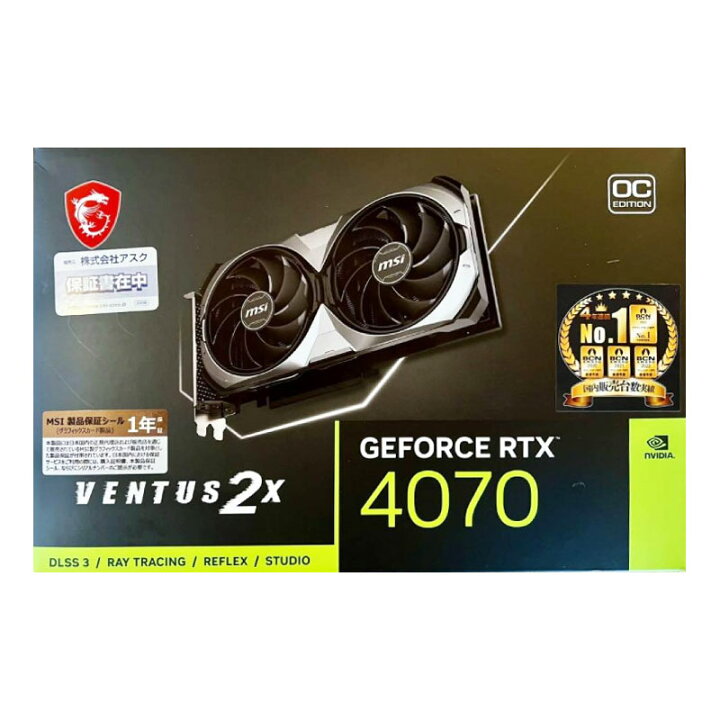 楽天市場】【新品】MSI グラフィックスボード GeForce RTX 4070 VENTUS 