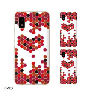 AQUOS wish / sense4 Plus / sense3 lite SH-RM12 / sense3 plus SH-RM11 / sense plus SH-M07 蜂の巣 ハート 六角形 ピンク cool スマホ ケース ハード カバー アクオス