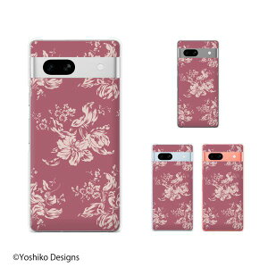 Google Pixel 7a / Pixel 3a / Pixel 3a XL / Pixel 3 / Pixel 3 XL フラワー5 ピンク 椿 花柄 アンティーク柄 大人カワイイ スマホ ケース ハード カバー グーグル ピクセル3