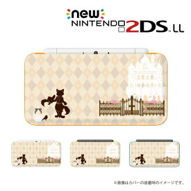 名入れできます★【new Nintendo 2DS LL/new Nintendo 3DS LL/ Nintendo 3DS LL 】 カバー ケース ハード new3dsll new2dsll 3dsll 2dsll / 長靴を履いた猫 ベージュ アーガイル チェック ネコ メール便送料無料 任天堂 スリー ディーエス ニュー