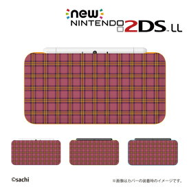 【 new NINTENDO 2DS LL 】 カバー ケース ハード / かわいいGIRLS 18 チェック レッド おしゃれ 女の子向け メール便送料無料 任天堂 ツーディーエス ニュー ニンテンドー