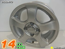 【中古】VIOLENTOシルバー/スポーク14X5.5J+38/100/4H14インチ ホイール4本セット