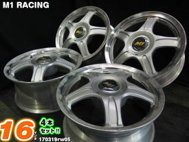 [中古ホイール4本セット]M1 RACING[16x7J+40/114.3/4/5H]シルバー/スポーク