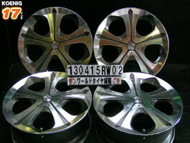 【中古】KOENIGガンメタ/スポーク17x7J+38/114.3/5H17インチ ホイール4本セット