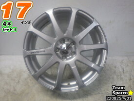 【中古】エンケイ Team Sparco(チームスパルコ)シルバー/スポーク17x7J+48/100/5H17インチ ホイール4本セット