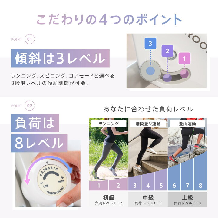 楽天市場】☆1位 TV紹介☆ エアロバイク 立ち漕ぎ 3変形 ROOMFIT 