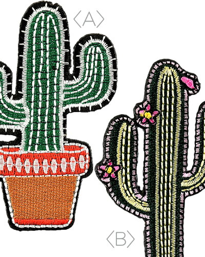 楽天市場 アイロンワッペン サボテン A 鉢植え B 花 Cactus Succulent 多肉植物 アップリケ 八雲堂