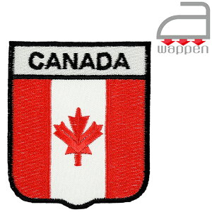 アイロンワッペン//カナダ国旗 エンブレムタイプ 「CANADA」文字入り メイプルリーフ (NHL バンクーバー アイスホッケー)