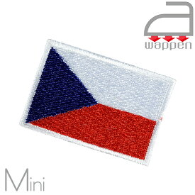 アイロンワッペン//Czech チェコ共和国国旗 ミニサイズ　(プラハ Praha ボヘミアン 中東欧)