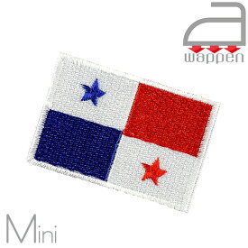 アイロンワッペン//PANAMA パナマ共和国国旗 ミニサイズ 　(中米 フラッグ)