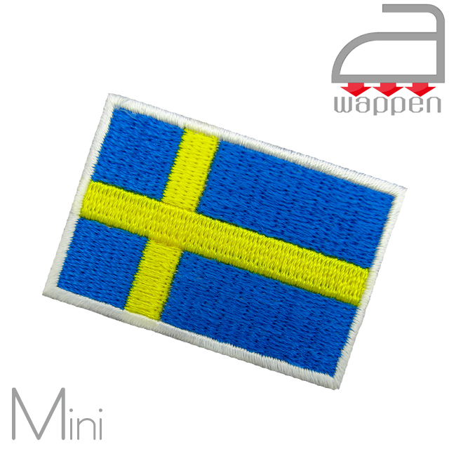 定番スタイル ミニサイズ 3 1cm×4 5cm アイロンワッペン 最大51%OFFクーポン 北欧 Sweden ストックホルム スウェーデン国旗