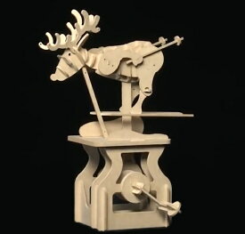 ARTOY 動くカラクリ模型【トナカイのスキー】 木製玩具