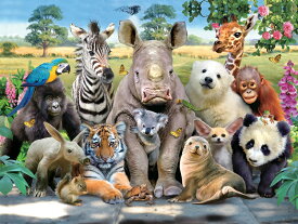 3D ジグソーパズル【野生の動物たち】500ピース HowardRobinson パンダ 馬 トラ キリン サル おうち時間 かわいい プレゼント 脳トレ 知育玩具