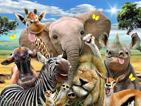 3D ジグソーパズル 【アフリカの動物たちの自撮り写真】500ピース HowardRobinson シマウマ ゾウ キリン おうち時間 かわいい プレゼント 脳トレ 知育玩具