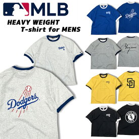 【メール便送料無料】メンズ【MLB】袖リブ ヘビーウェイト半袖Tシャツ [M～LL] C5533M メジャーリーグ 厚地 厚手T ワイドシルエット 男女兼用 アダルト 大人 スウェットT 中高生 レディース 野球 ドジャース ヤンキース パドレス ホワイトソックス 大谷 2025春夏グッズ pigz