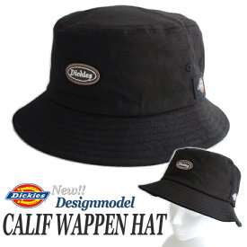 【SALE】Dickies ディッキーズ ハット CALIF WAPPEN BUCKET HAT 帽子 バケットハット バケハ ロゴ ワッペン メンズ レディース ジュニア キッズ 子供 (57-59cm) 大人 中高生 旅行 キャンプ アウトドア お散歩 紫外線対策 プレゼント ギフト