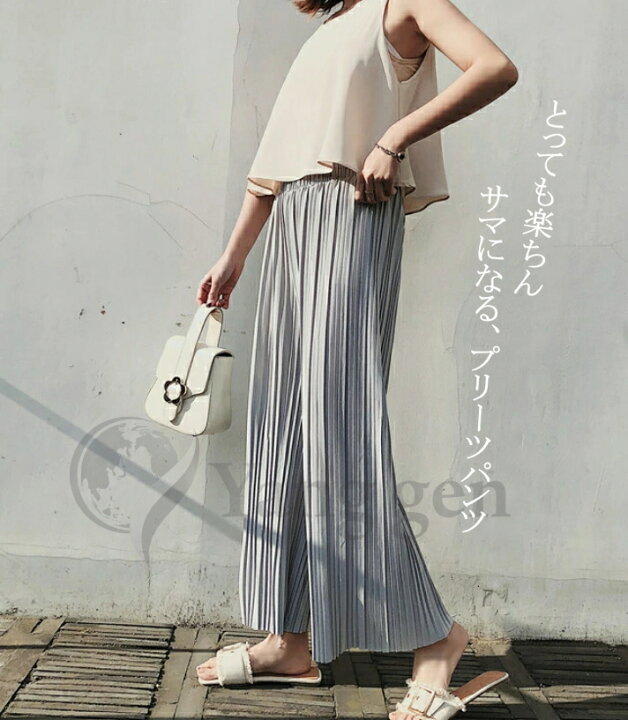 楽天市場】ガウチョパンツ プリーツパンツ 夏 ワイドパンツ レディース 