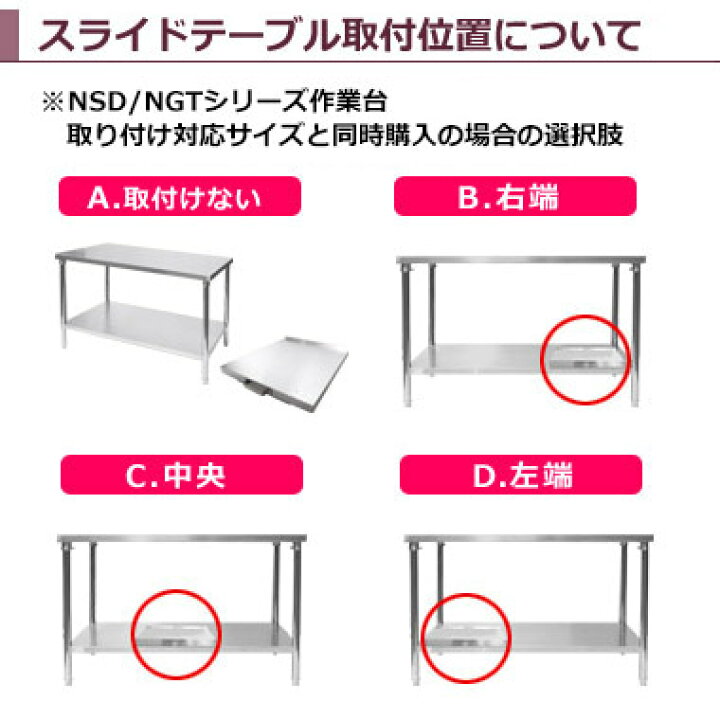 楽天市場】業務用スライドテーブル ステンレス製 415mm×480mm KWT 