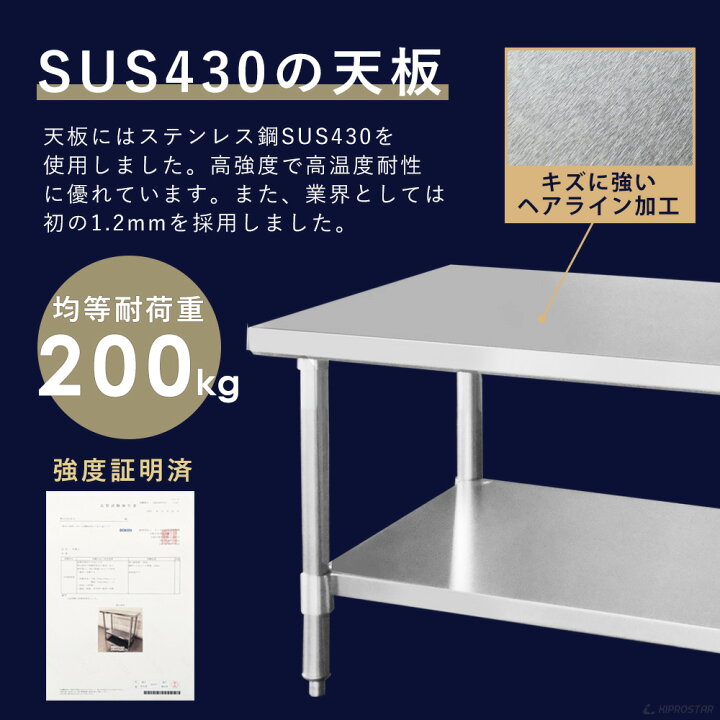 楽天市場】ステンレス コンロ台 業務用 調理台 1800×600×650 板厚1.2mm 
