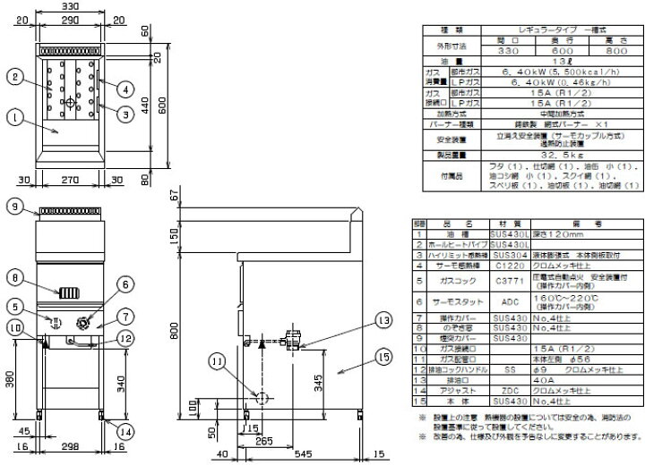 楽天市場】マルゼン ガス式 ガスフライヤー MGF-13J【代引き不可 