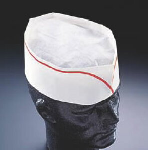 フォレージュハット レッドライン A95002 (100枚入)【帽子】【白衣 ユニフォーム 作業着】【コック帽】【飲食店用】【業務用厨房機器厨房用品専門店】