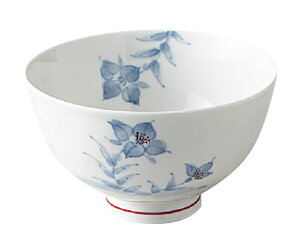 和らく 茶碗 藍染草花(81AWAKO)【メープル】【おかるのキモチ】【軽量強化磁器】【茶碗】【ご飯茶碗】【飯茶碗】【業務用厨房機器厨房用品専門店】