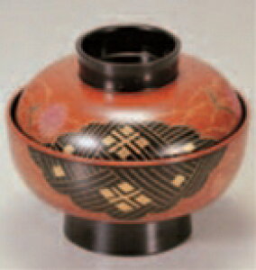 古代吸椀 古代朱正方寺 本漆塗 蒔絵【お椀】【小吸椀】【吸物椀】【汁椀】【味噌汁椀】【みそ汁】【雑煮椀】【多用椀】【正月に】【漆塗り】【1-196-2】