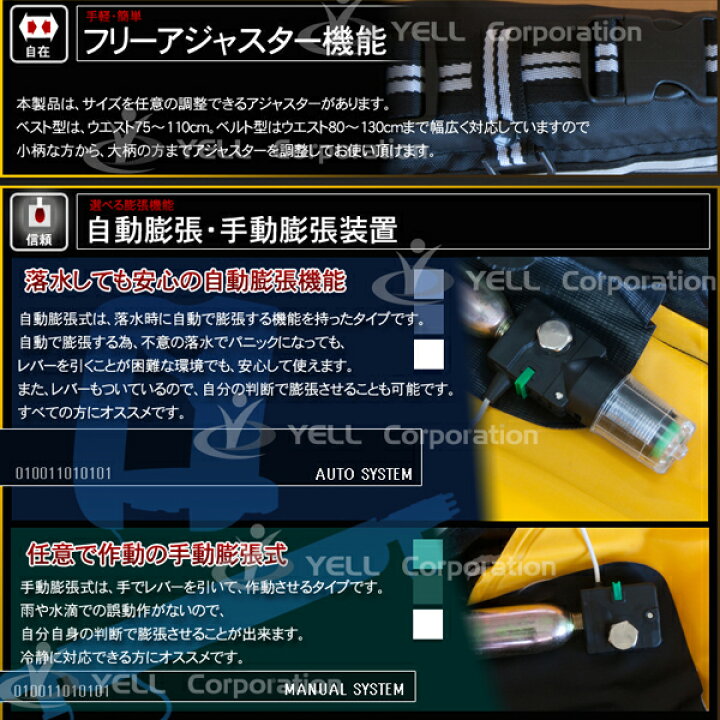 楽天市場 ライフジャケット 救命胴衣 手動膨張型 ウエストベルト型 レッド 赤色 フリーサイズ あす楽 配送種別 B 納得ショップ