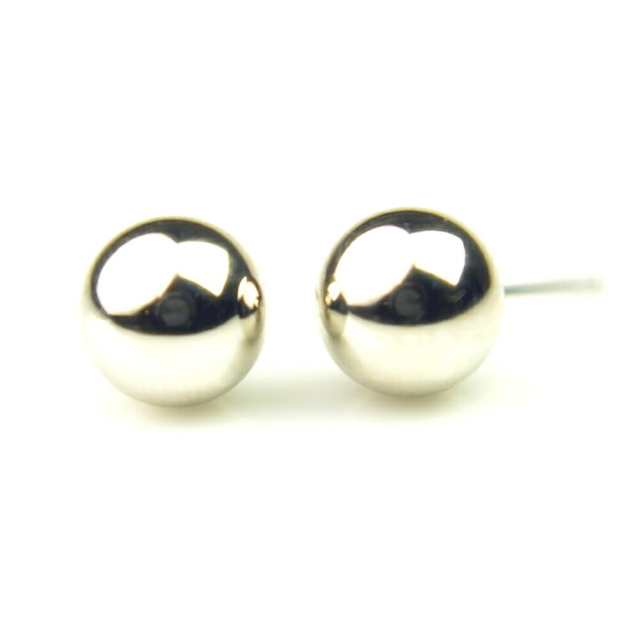 楽天市場】K14WGホワイトゴールド丸玉ピアス 7mm K14 ピアス 14k 