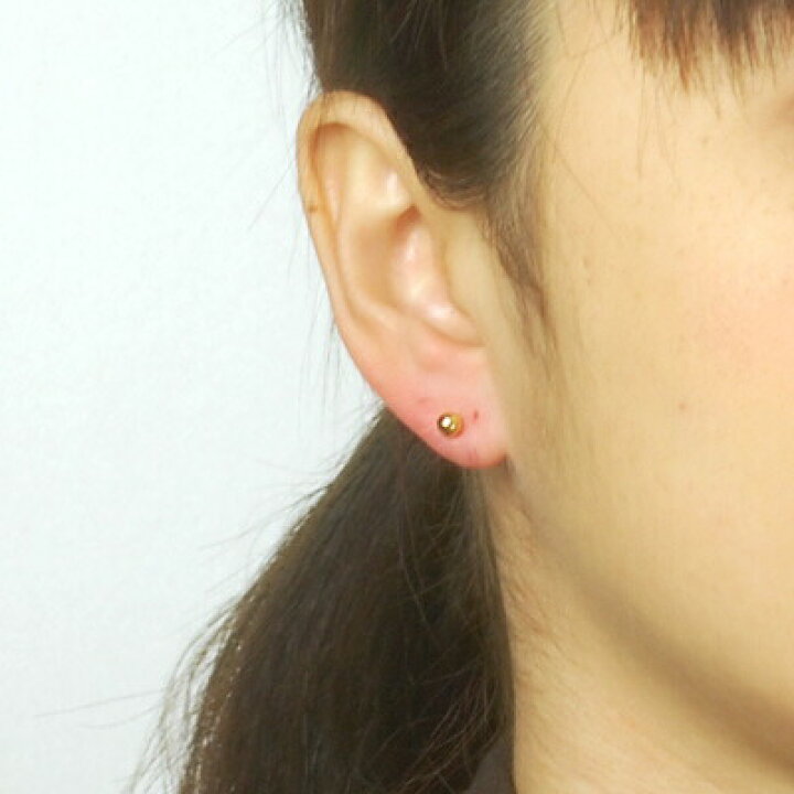 楽天市場】【P5倍12日23:59まで】 K10イエローゴールド丸玉ピアス 4mm 