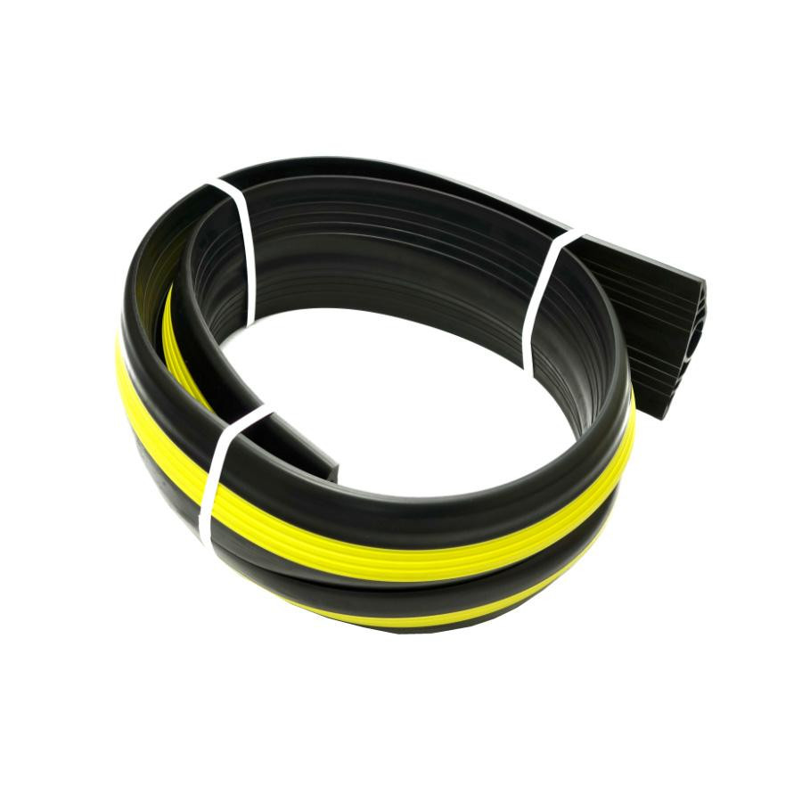 【代引き・同梱不可】 大研化成工業 ケーブルプロテクター 黒(黄色ライン入り) 50Φ×3m