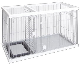 トイレのしつけが出来る ドッグルームサークル ホワイト レギュラー 4903588247590 犬 ケイジ サークル