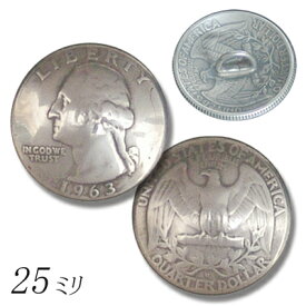 KC,s ケーシーズ 25cent（Quarter Doller）コイン　コンチョ　25ミリ ループ/ループ コイン アンティーク コンチョ 25ミリ ボタン