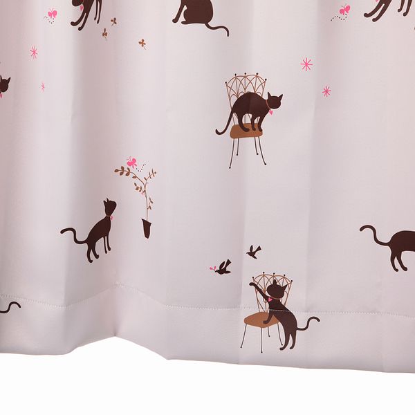 遮光カーテン かわいい猫柄 79%OFF 幅150cm×丈230cm2枚 オーダーカーテン ピンク 上品
