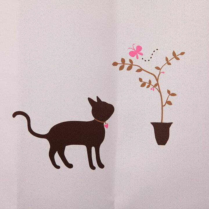 楽天市場】遮光カーテン かわいい猫柄 幅100cm×丈200cm2枚 ピンク オーダーカーテン : yoshietsu カーテン＆北欧生地