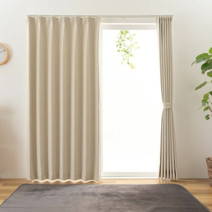 楽天市場】防炎カーテン ステイシー アイボリー 幅100cm×丈220cm2枚 