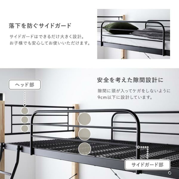 楽天市場】ロフトベッド シングル ロータイプ ベッドフレームのみ 
